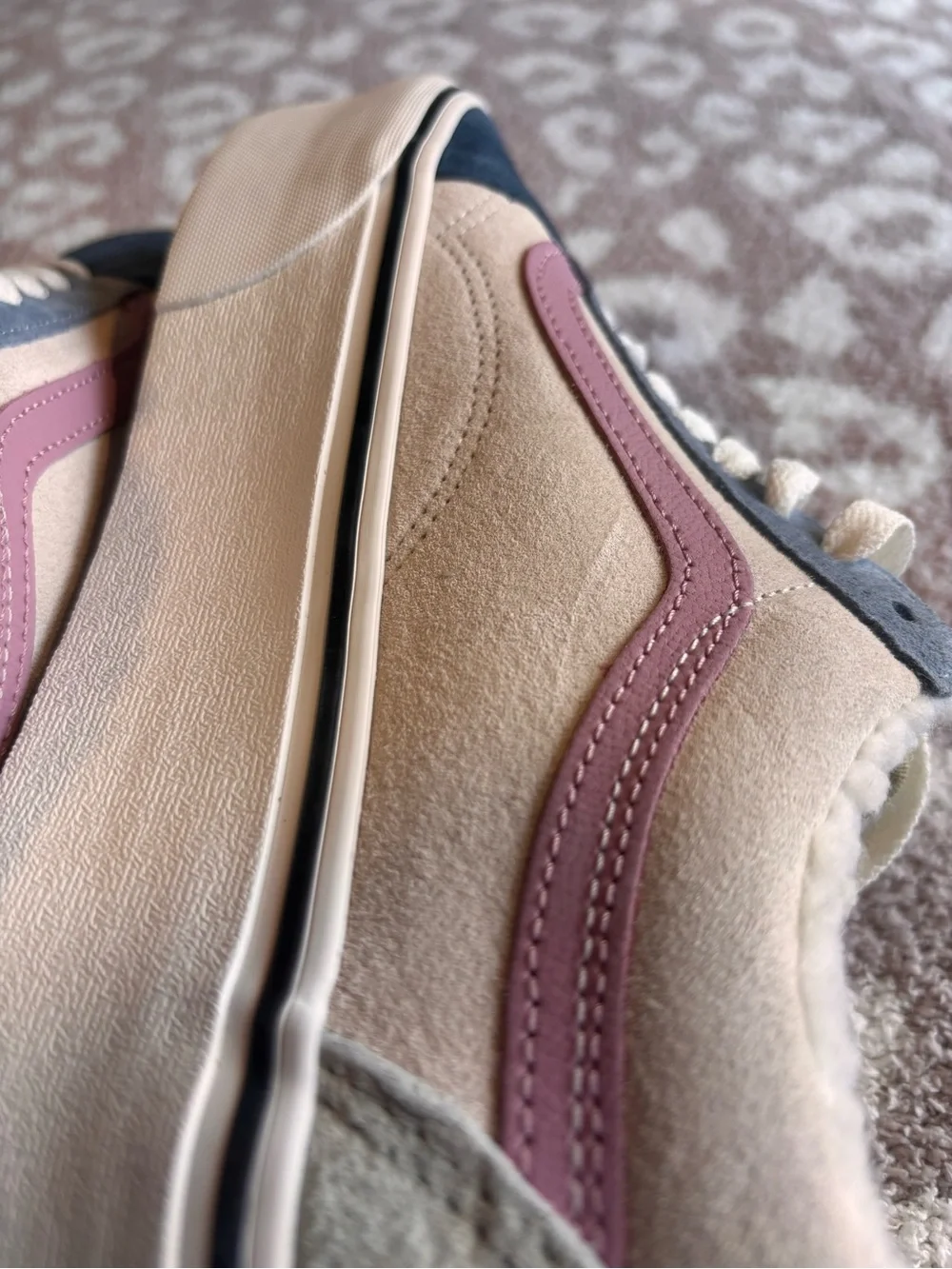 Vans Old Skool womens Pink, Navy & Cream Platform Sneakers